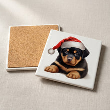 Rottweiler Puppy Drawing ceramic coasters set of 4, cork back