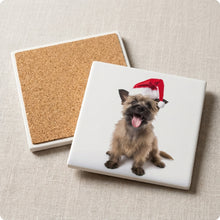 Cairn Terrier ceramic coasters set of 4, cork back