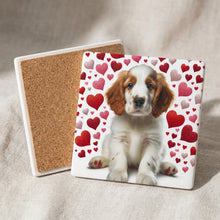 Welsh Springer Spaniel ceramic coasters set of 4, cork back