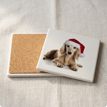 Saluki Puppy ceramic coasters set of 4, cork back