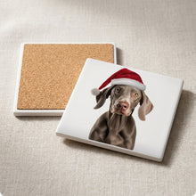 Weimaraner ceramic coasters set of 4, cork back