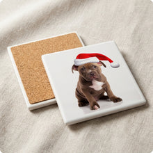 Staffordshire Bull Terrier ceramic coasters set of 4, cork back