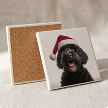Portuguese Water Dog ceramic coasters set of 4, cork back