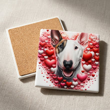 Bull Terrier ceramic coasters set of 4, cork back