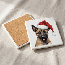 Belgian Malinois Puppy Drawing ceramic coasters set of 4, cork back
