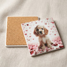 Cocker Spaniel ceramic coasters set of 4, cork back