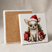 Chihuahua Puppy Drawing ceramic coasters set of 4, cork back