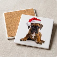 Boxer Puppy ceramic coasters set of 4, cork back