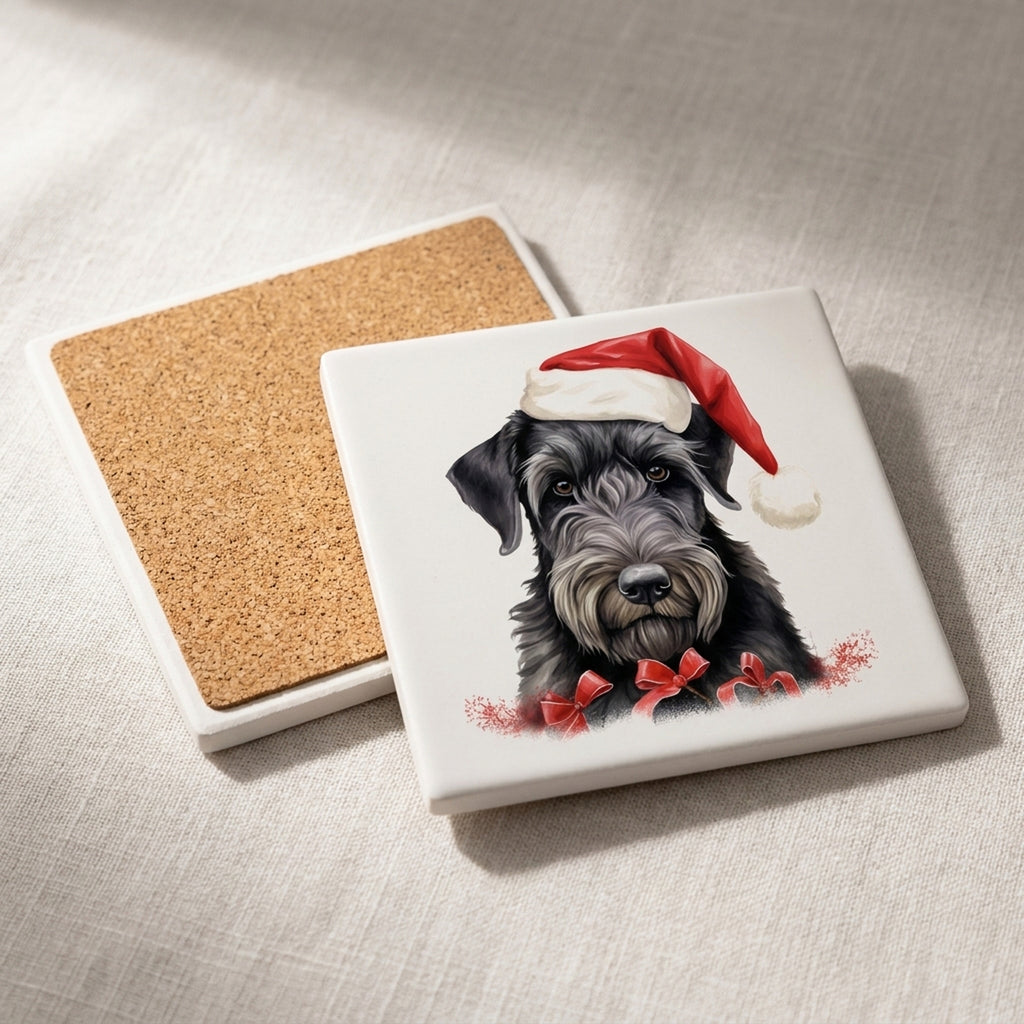 Giant Schnauzer Puppy Drawing ceramic coasters set of 4, cork back