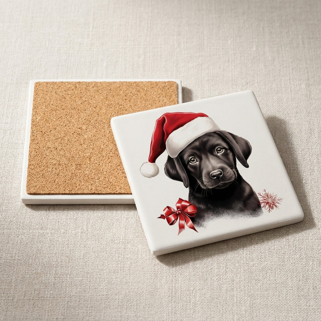 Labrador Retriever Puppy Drawing ceramic coasters set of 4, cork back