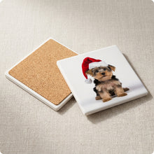 Yorkshire Terrier ceramic coasters set of 4, cork back