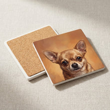 Chihuahua Portrait ceramic coasters set of 4, cork back