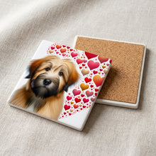 Briard ceramic coasters set of 4, cork back
