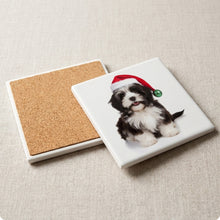 Havanese ceramic coasters set of 4, cork back
