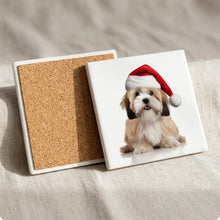 Lhasa Apso ceramic coasters set of 4, cork back