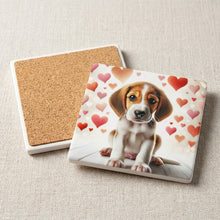 Beagle ceramic coasters set of 4, cork back