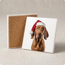 Redbone Coonhound ceramic coasters set of 4, cork back