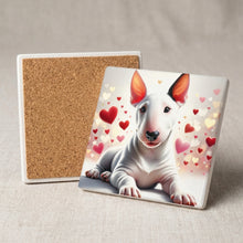 Bull Terrier ceramic coasters set of 4, cork back