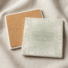 Amazing Grace ceramic coasters set of 4, cork back