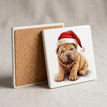 Chinese Shar-Pei Puppy Drawing ceramic coasters set of 4, cork back