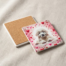 Golden Retriever ceramic coasters set of 4, cork back