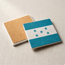 Honduras Flag Pride ceramic coasters set of 4, cork back