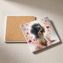 English Springer Spaniel ceramic coasters set of 4, cork back