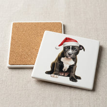 Staffordshire Bull Terrier Puppy Drawing ceramic coasters set of 4, cork back