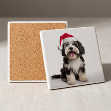 Tibetan Terrier ceramic coasters set of 4, cork back
