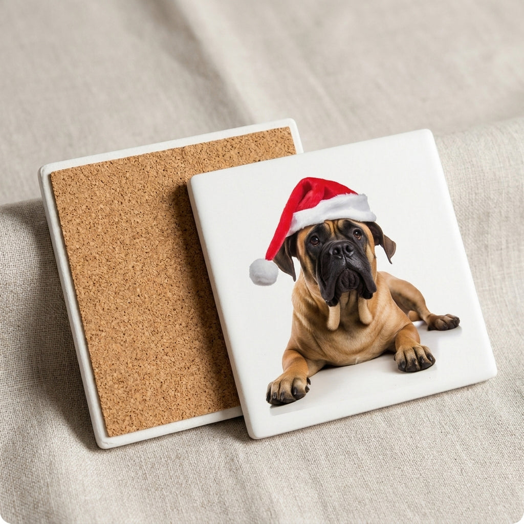 Boerboel ceramic coasters set of 4, cork back