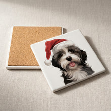 Tibetan Terrier Puppy Drawing ceramic coasters set of 4, cork back