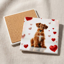 Irish Terrier ceramic coasters set of 4, cork back