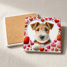 Wire Fox Terrier ceramic coasters set of 4, cork back