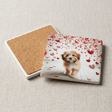Havanese ceramic coasters set of 4, cork back