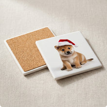 Shiba Inu Puppy ceramic coasters set of 4, cork back