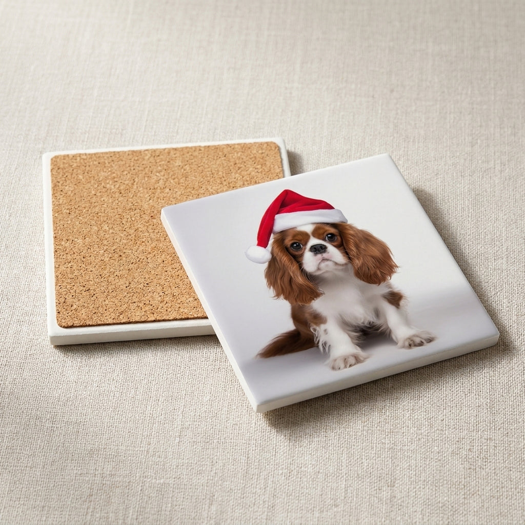 Cavalier King Charles Spaniel ceramic coasters set of 4, cork back