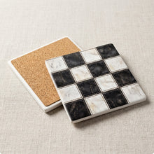 Checkered Racing Flag ceramic coasters set of 4, cork back