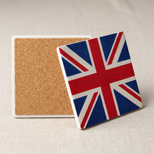 United Kingdom (Union Jack) Flag Pride ceramic coasters set of 4, cork back