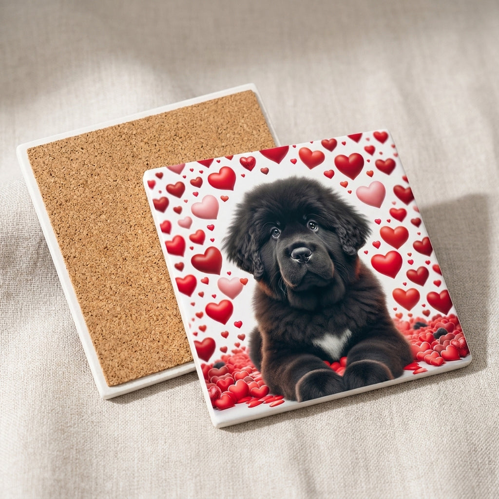 Newfoundland ceramic coasters set of 4, cork back
