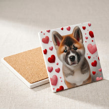Akita ceramic coasters set of 4, cork back