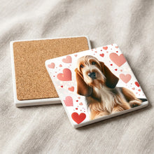 Otterhound ceramic coasters set of 4, cork back