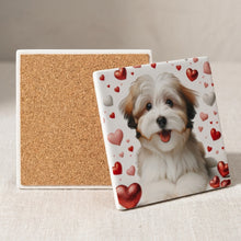 Havanese ceramic coasters set of 4, cork back