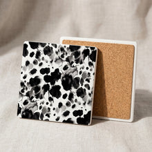 Cow Print ceramic coasters set of 4, cork back