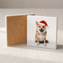 Norwegian Lundehund ceramic coasters set of 4, cork back
