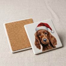 Irish Setter Puppy Drawing ceramic coasters set of 4, cork back