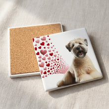 Soft Coated Wheaten Terrier ceramic coasters set of 4, cork back