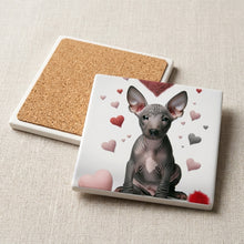 Xoloitzcuintli ceramic coasters set of 4, cork back