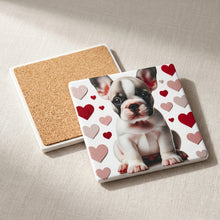 French Bulldog ceramic coasters set of 4, cork back