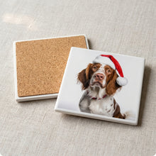 Irish Red and White Setter ceramic coasters set of 4, cork back