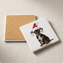 Rat Terrier Puppy ceramic coasters set of 4, cork back